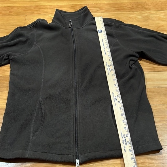 LANDS’END womens brown zip up fleece size large . - Picture 7 of 8